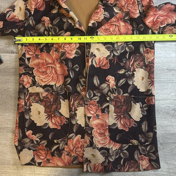 Solitaire soft open front watercolor floral blazer M - Picture 4 of 9